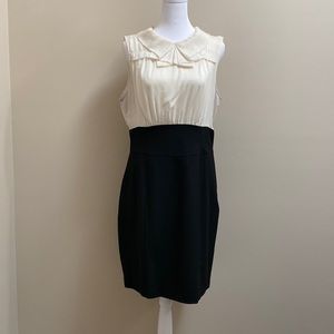 The Limited Ivory Ruffle Top Black Pencil Skirt Dress Size 10
